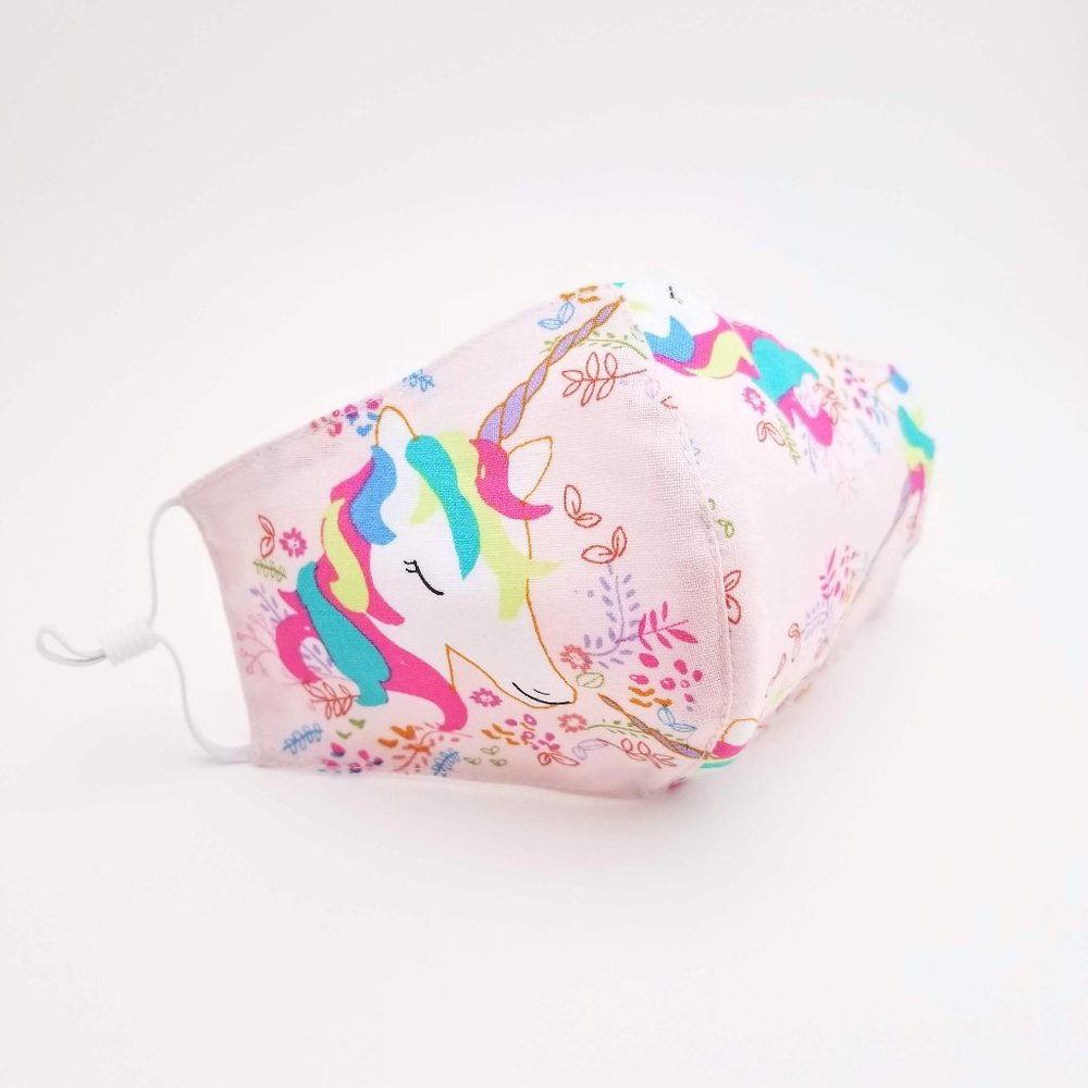 Unicorn Face Mask with Filter Pocket / Nose Wire